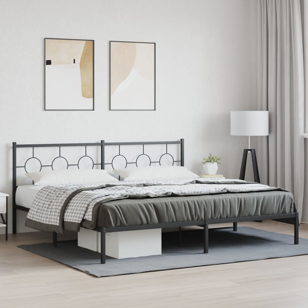 sengeramme med sengegavl 193x203 cm metal sort