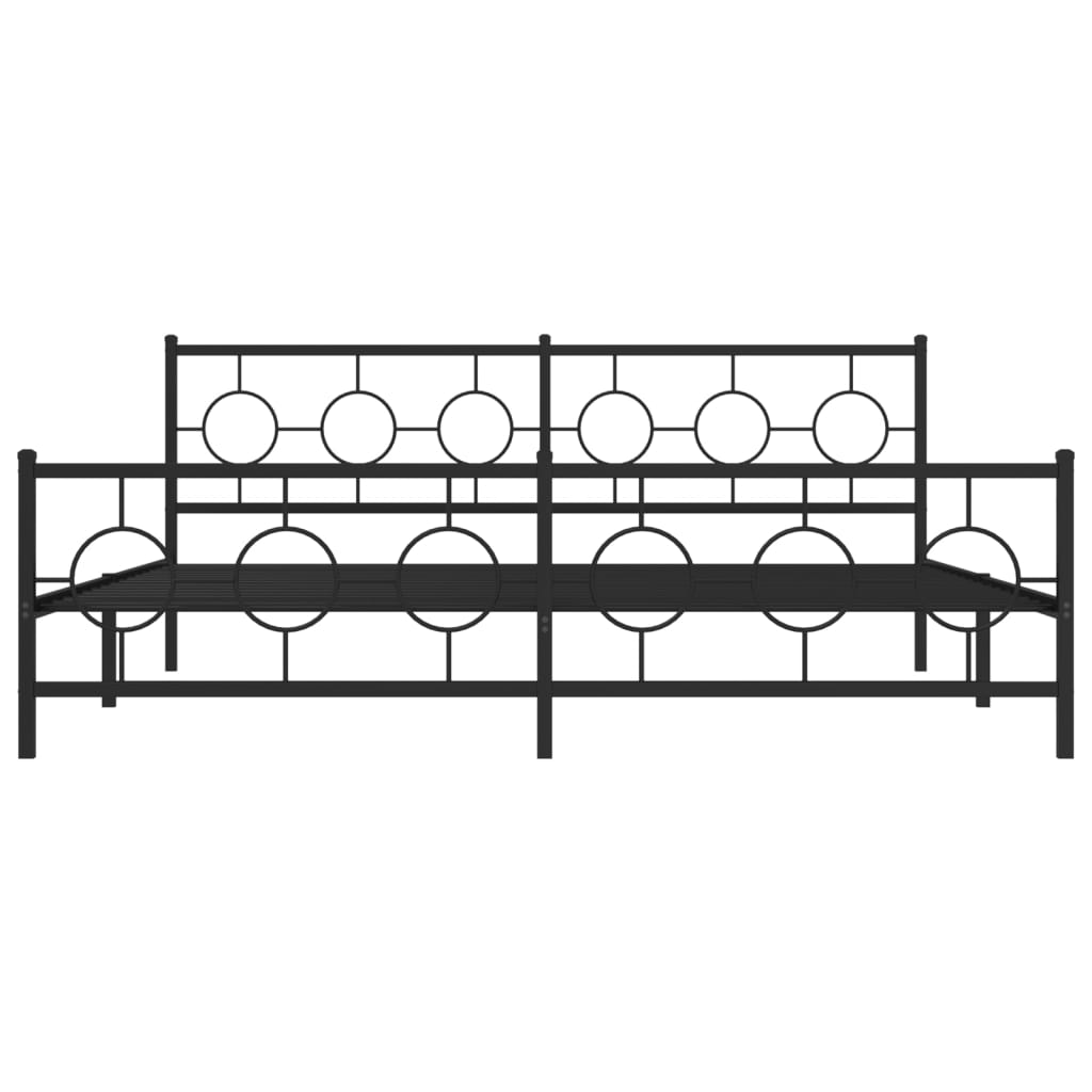 sengeramme med sengegavl og fodgærde 193x203 cm metal sort