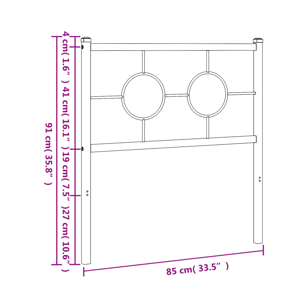 udskiftningsgavl 80 cm metal sort