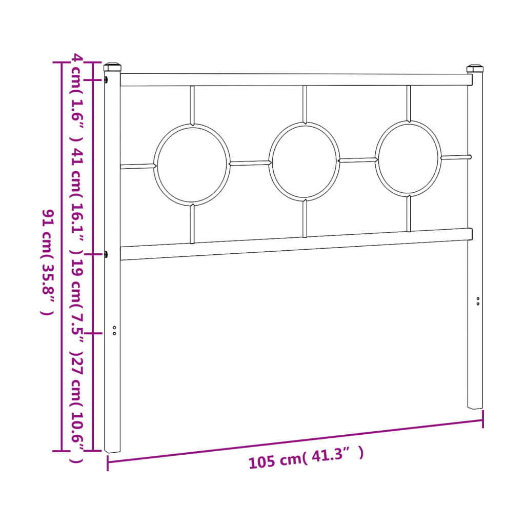 udskiftningsgavl 100 cm metal sort