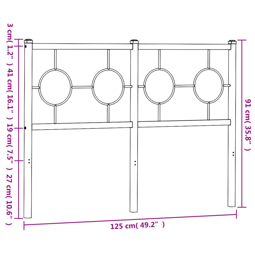 udskiftningsgavl 120 cm metal sort