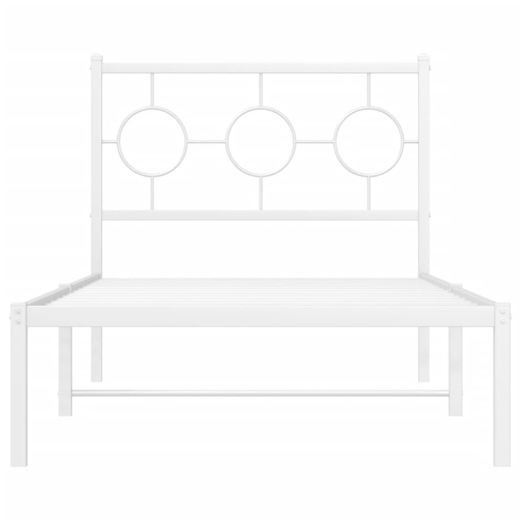 sengeramme med sengegavl 90x190 cm metal hvid