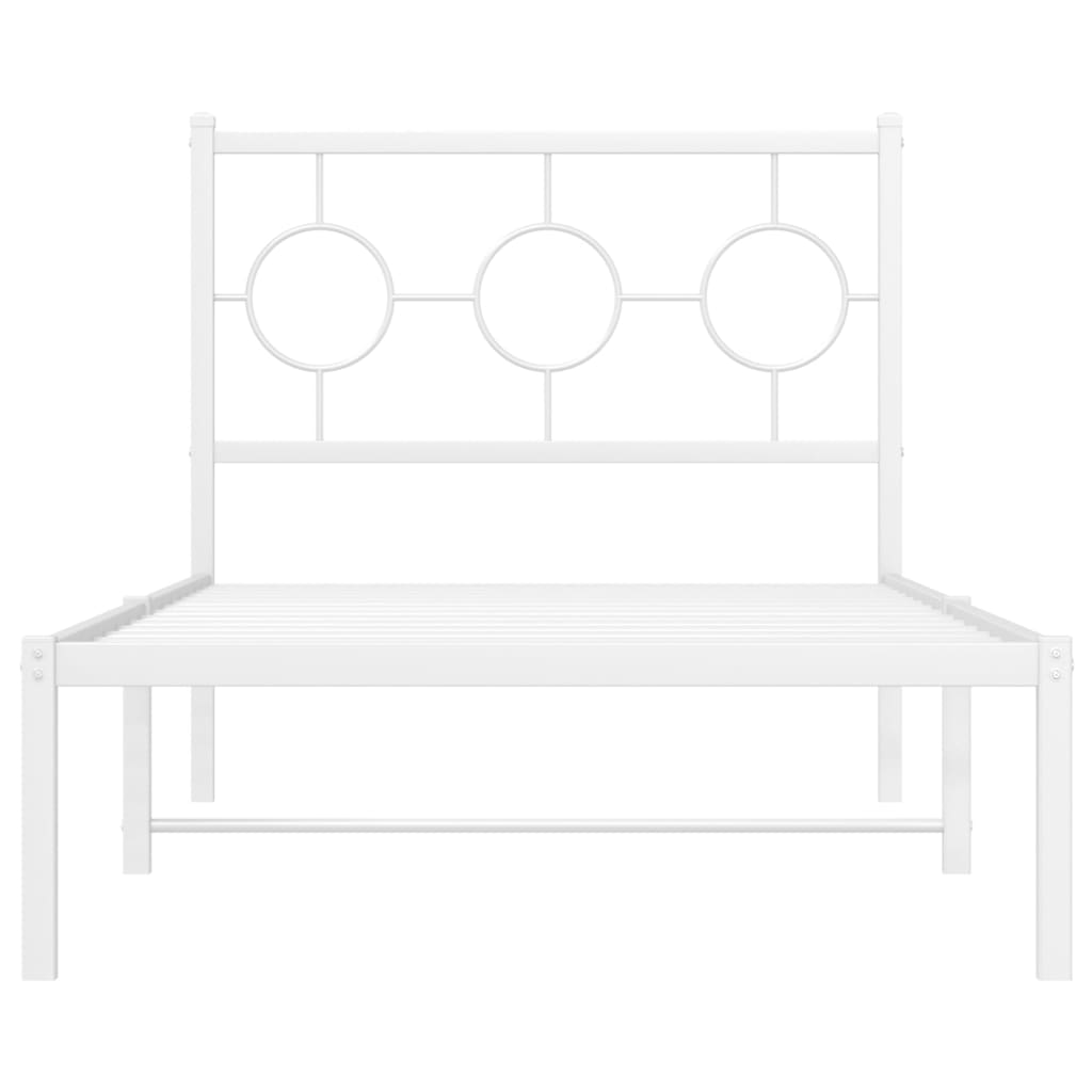 sengeramme med sengegavl 90x200 cm metal hvid