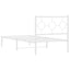 sengeramme med sengegavl 90x200 cm metal hvid