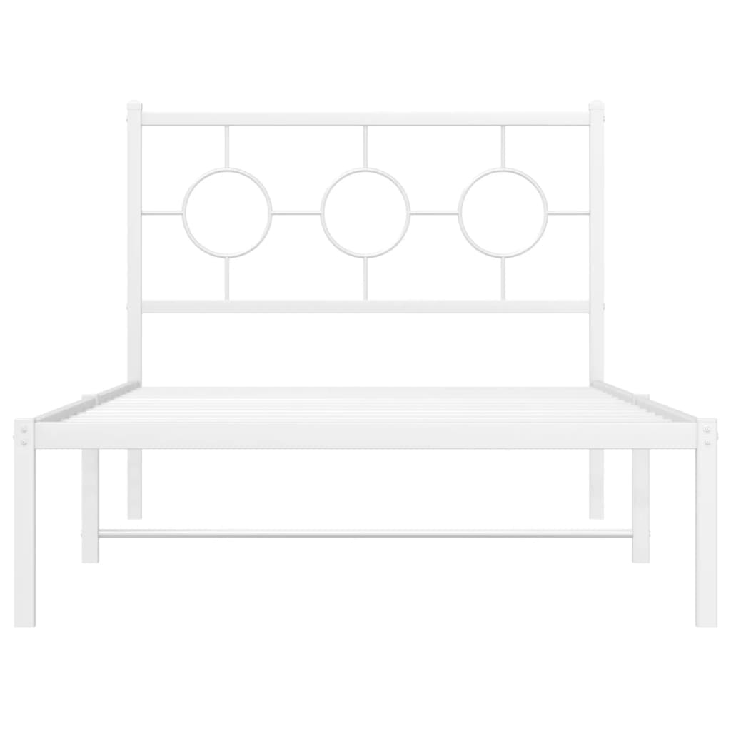 sengeramme med sengegavl 100x190 cm metal hvid