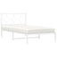 sengeramme med sengegavl 100x200 cm metal hvid