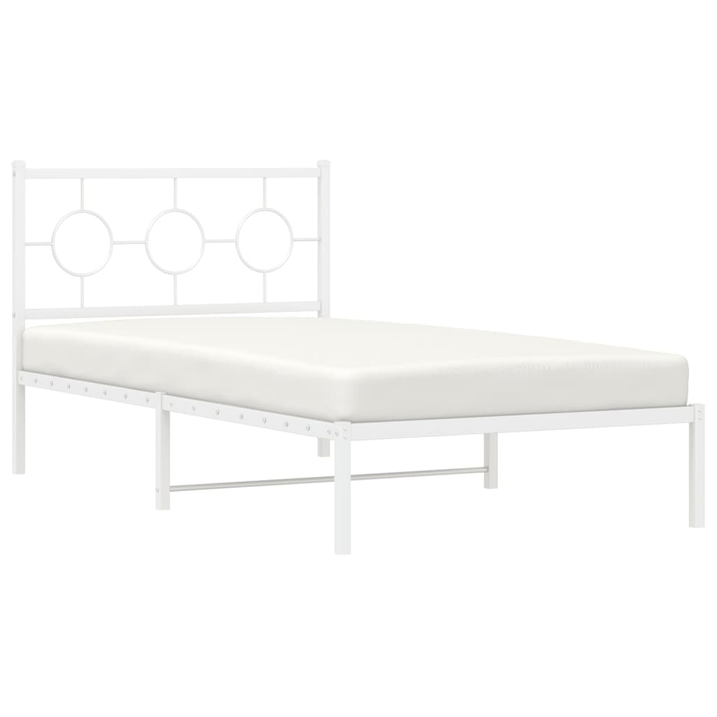 sengeramme med sengegavl 100x200 cm metal hvid