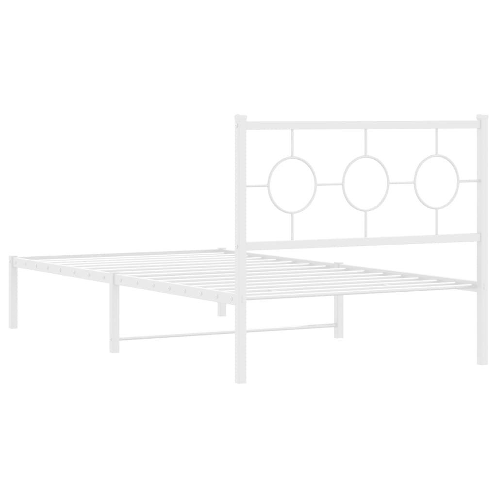 sengeramme med sengegavl 100x200 cm metal hvid