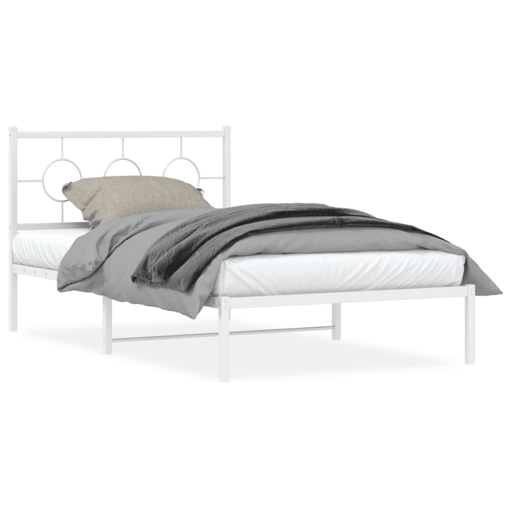 sengeramme med sengegavl 107x203 cm metal hvid