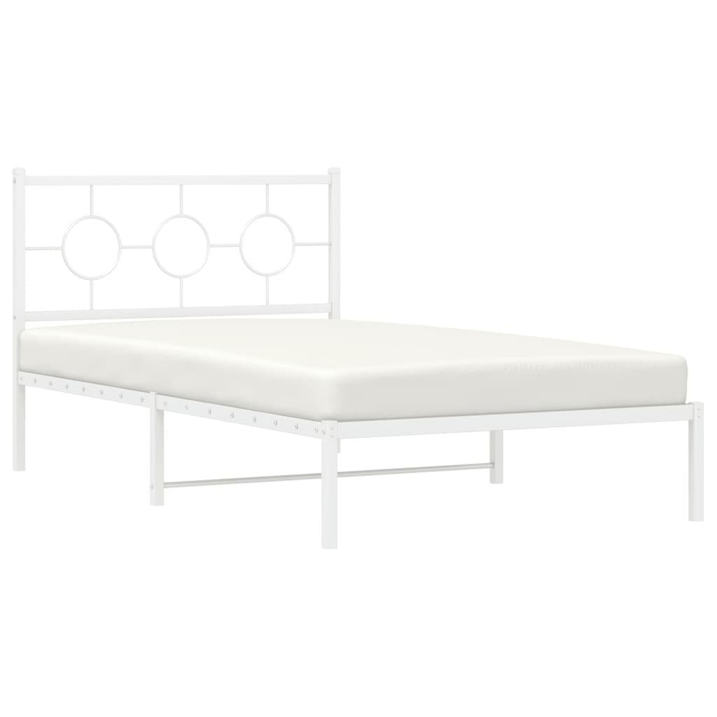 sengeramme med sengegavl 107x203 cm metal hvid