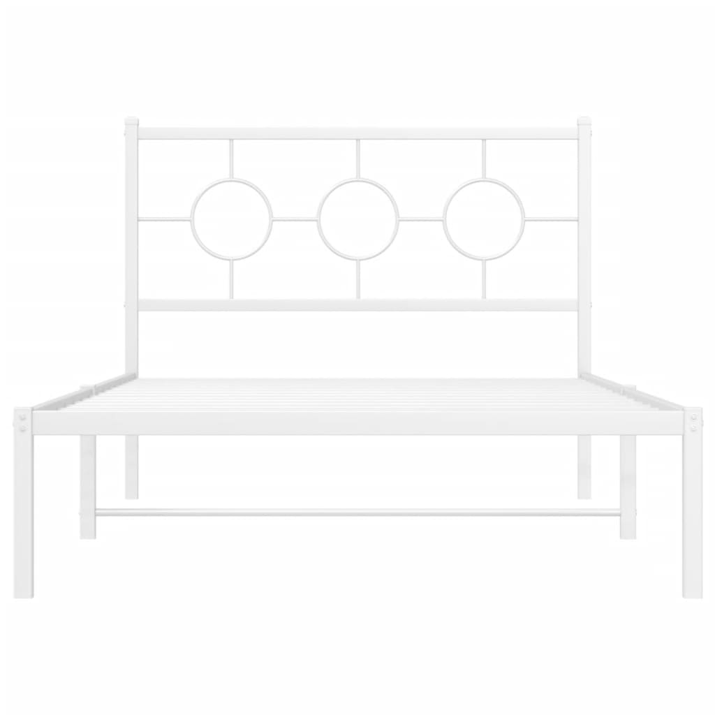 sengeramme med sengegavl 107x203 cm metal hvid