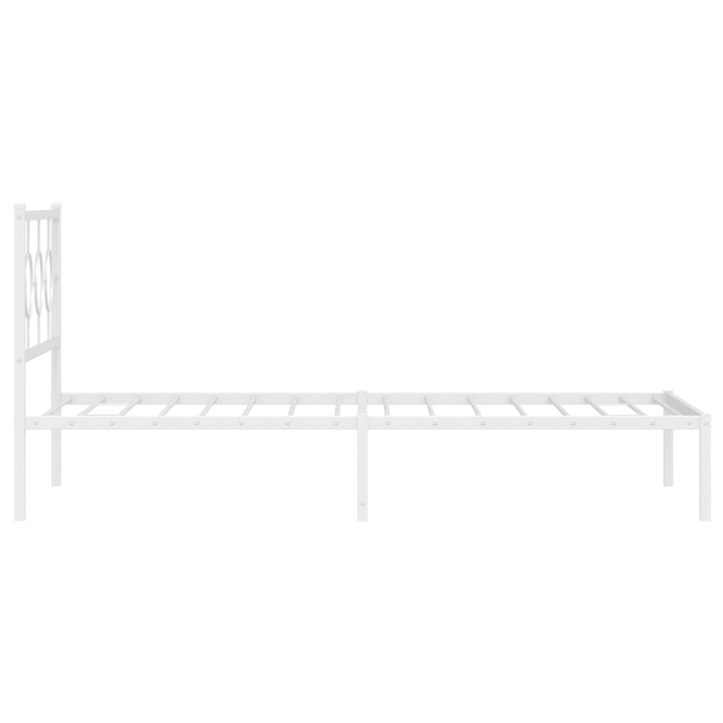 sengeramme med sengegavl 107x203 cm metal hvid