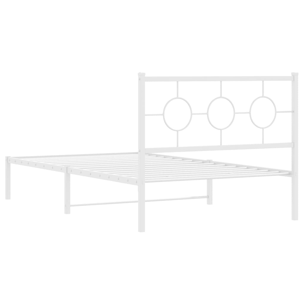 sengeramme med sengegavl 107x203 cm metal hvid