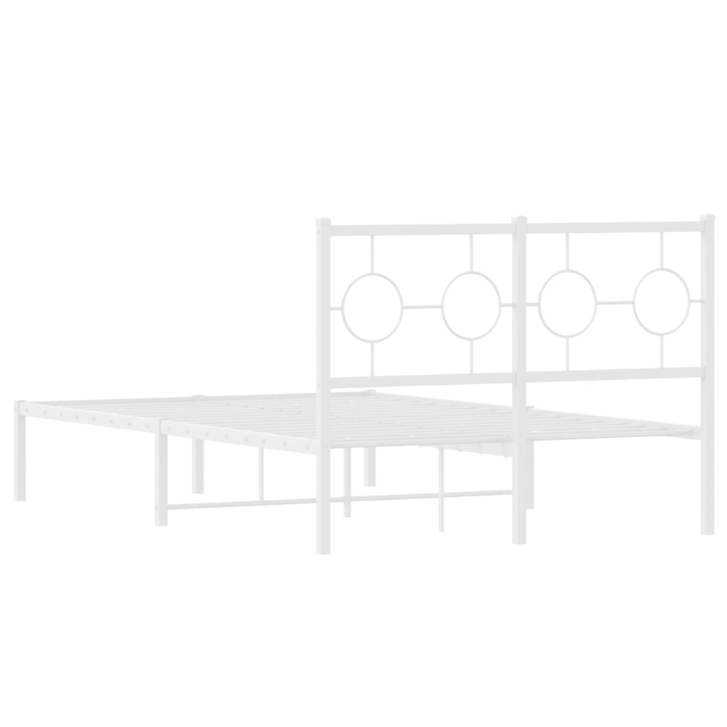 sengeramme med sengegavl 120x190 cm metal hvid