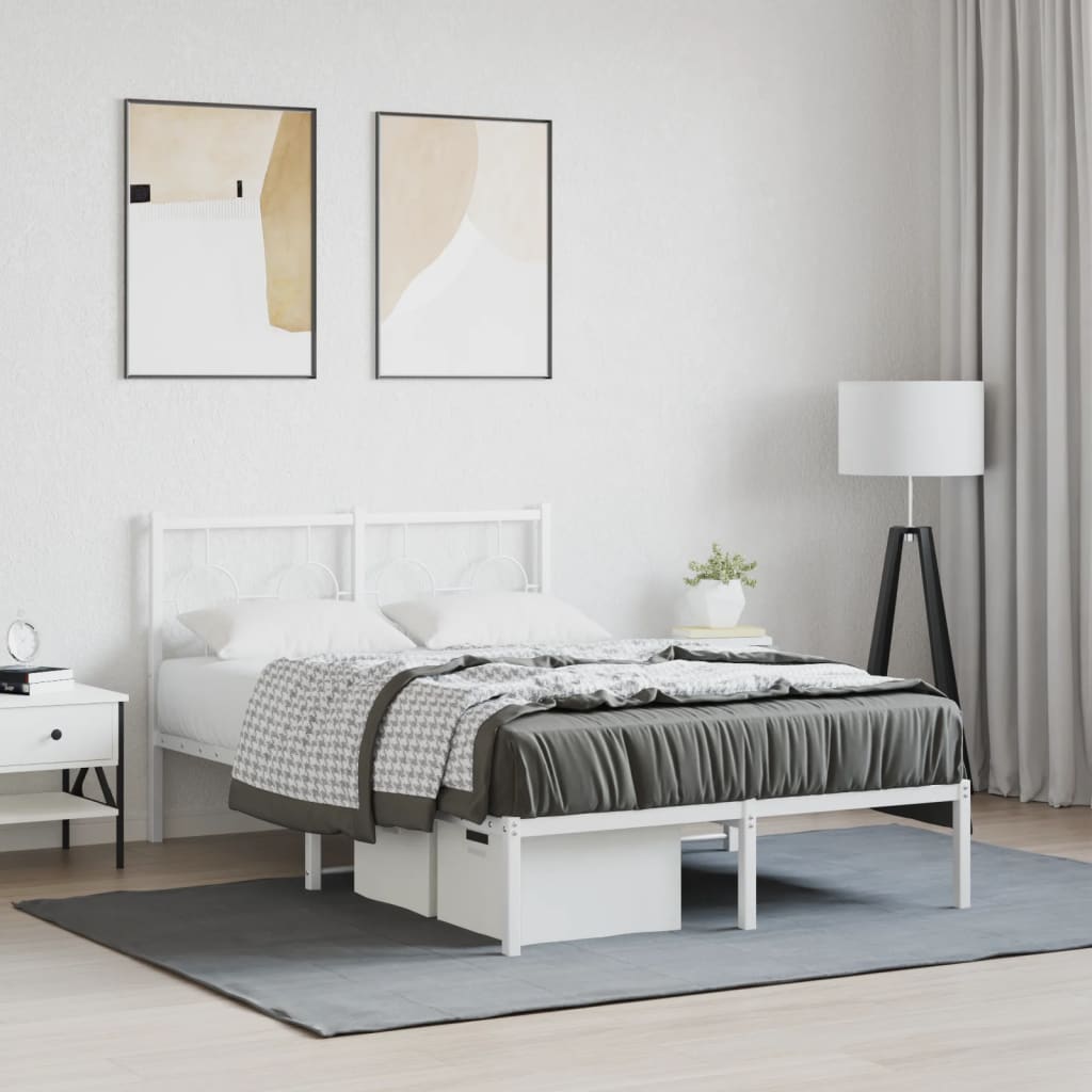 sengeramme med sengegavl 120x190 cm metal hvid