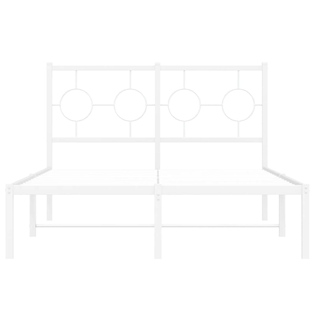 sengeramme med sengegavl 120x200 cm metal hvid