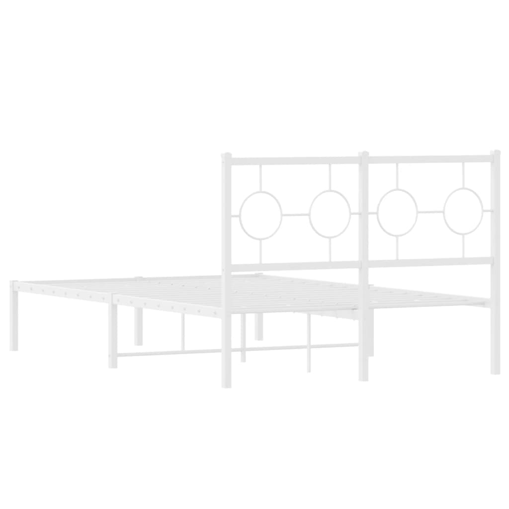 sengeramme med sengegavl 120x200 cm metal hvid