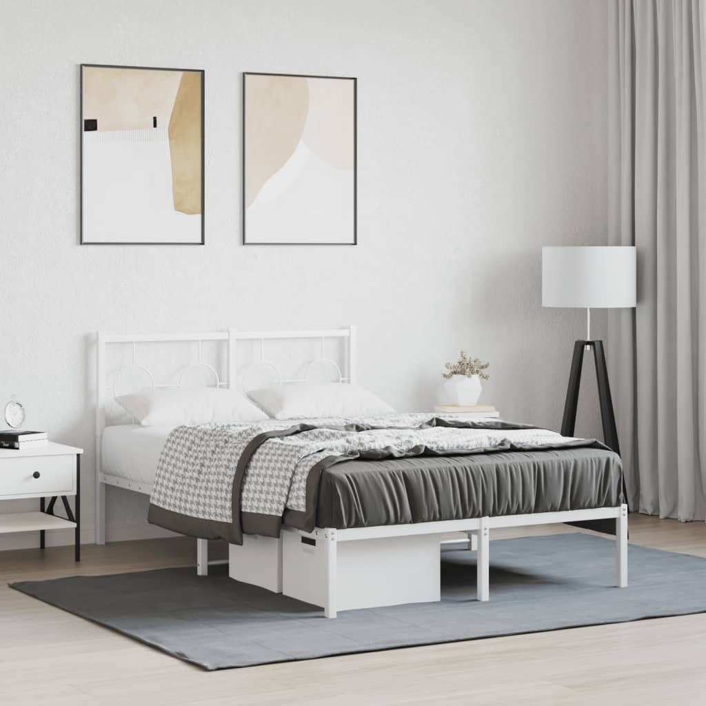 sengeramme med sengegavl 120x200 cm metal hvid