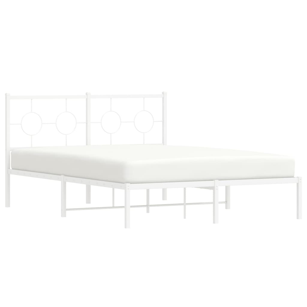 sengeramme med sengegavl 135x190 cm metal hvid