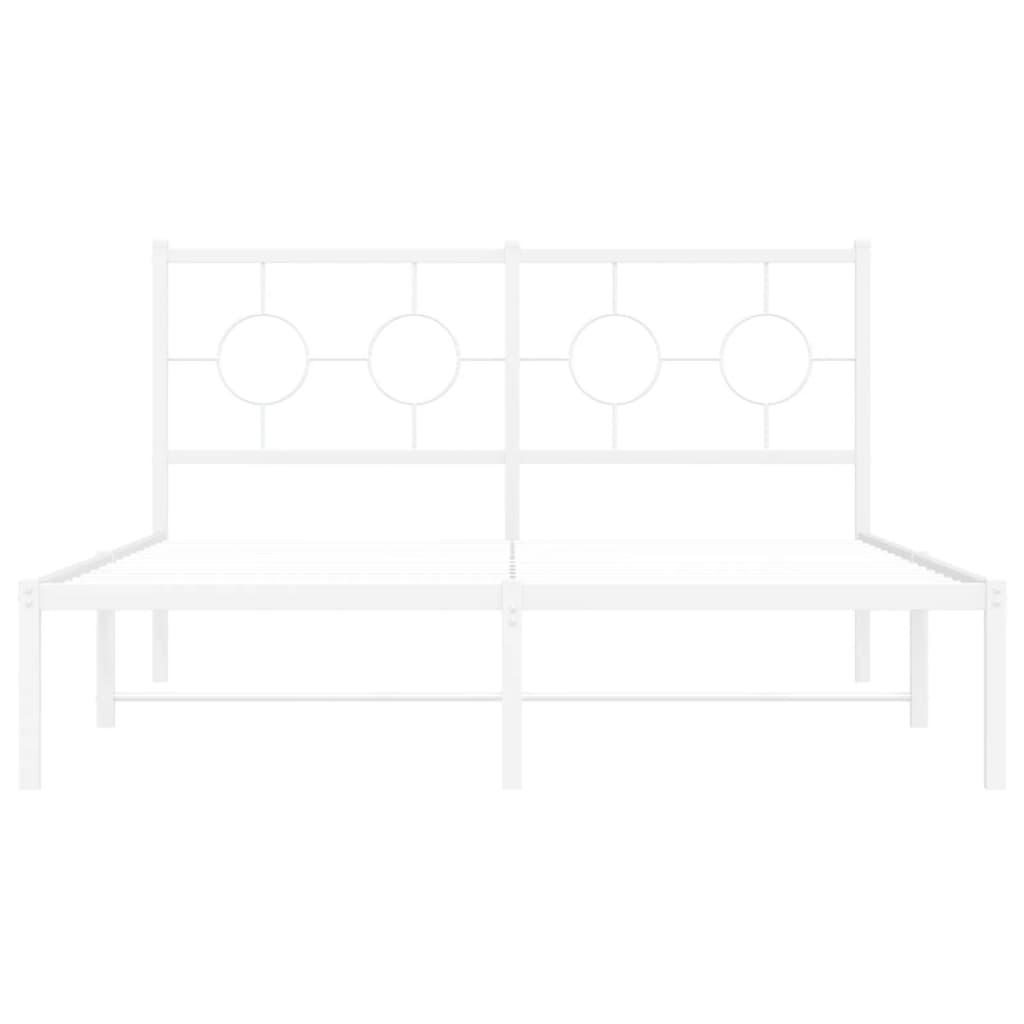 sengeramme med sengegavl 135x190 cm metal hvid