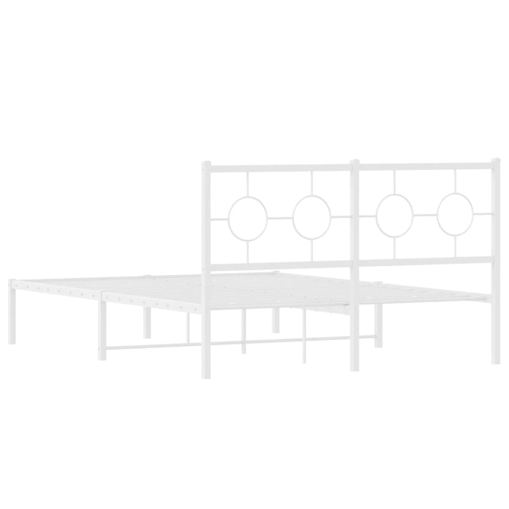 sengeramme med sengegavl 135x190 cm metal hvid
