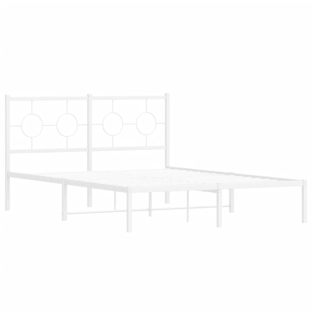 sengeramme med sengegavl 140x190 cm metal hvid
