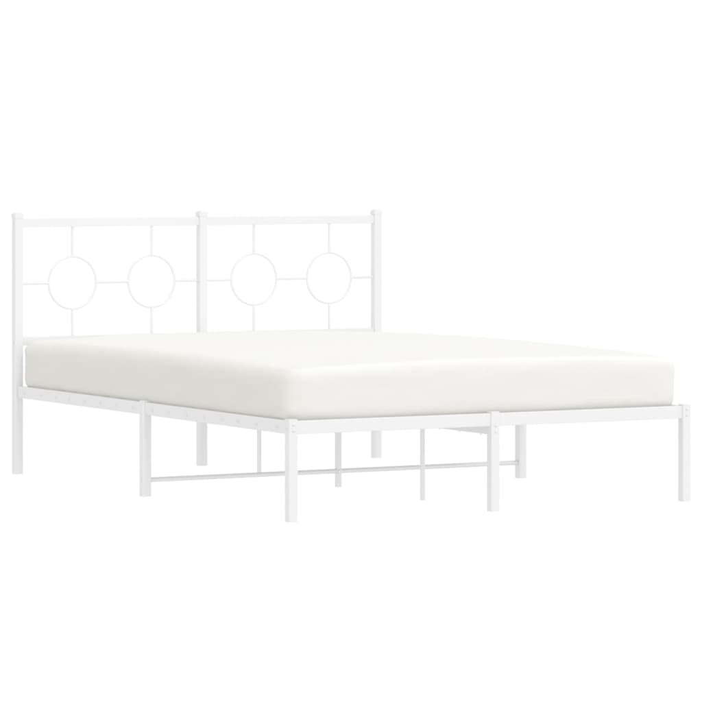 sengeramme med sengegavl 140x190 cm metal hvid
