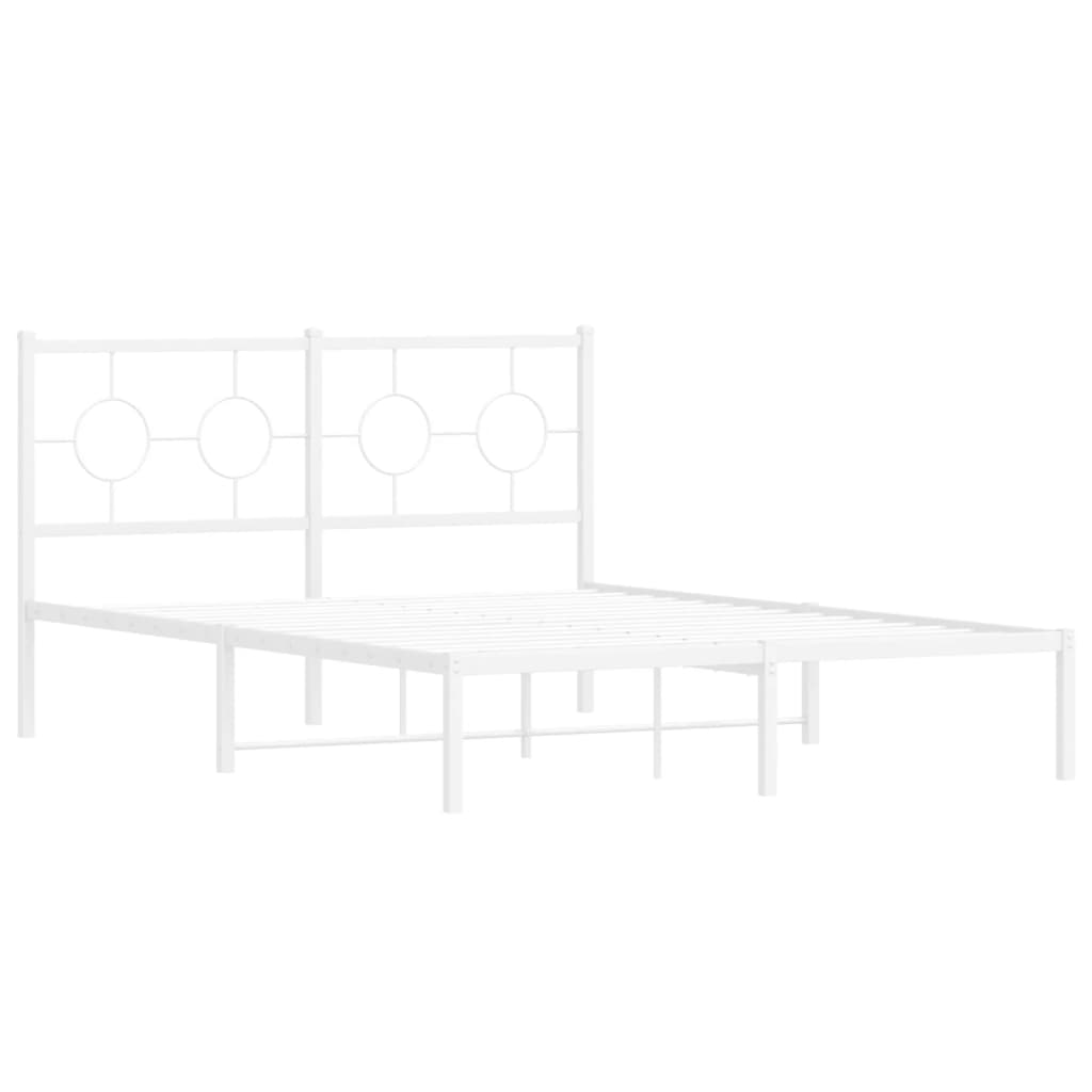 sengeramme med sengegavl 140x200 cm metal hvid