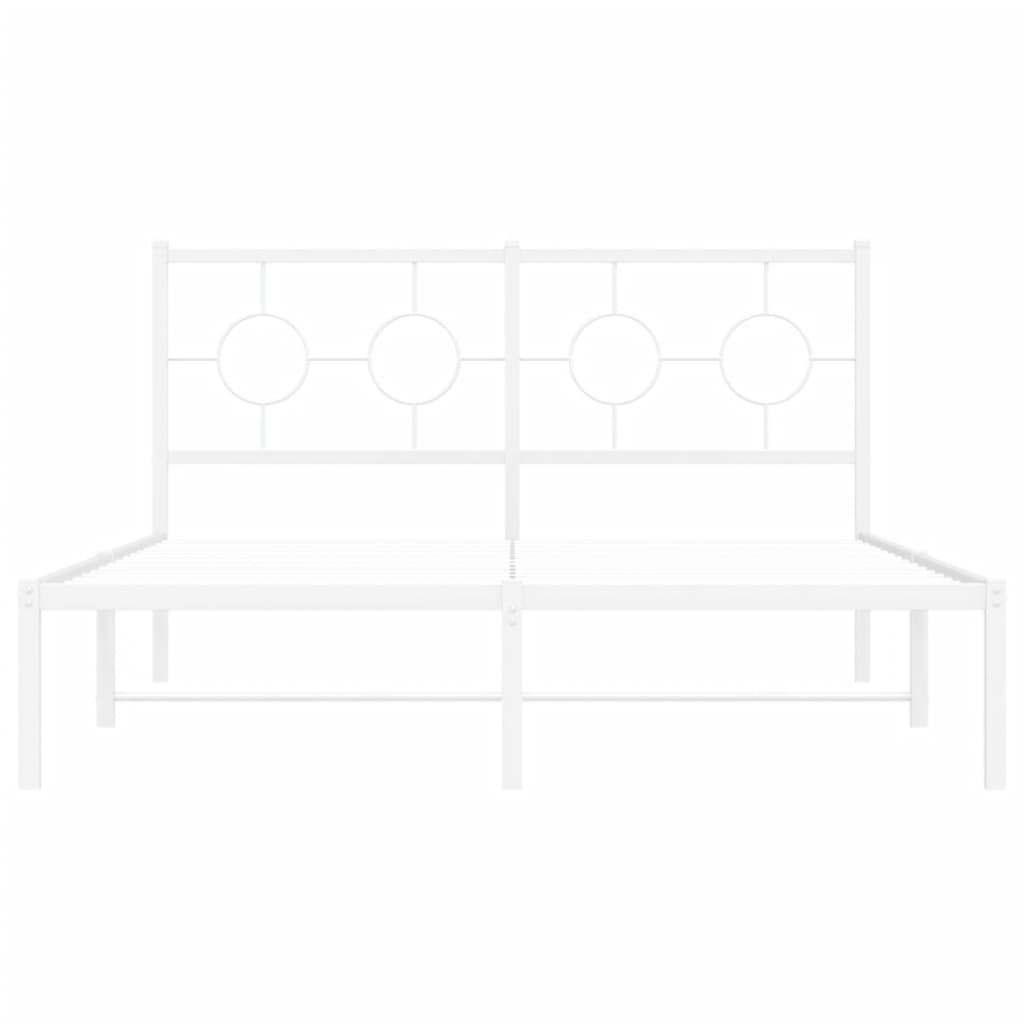 sengeramme med sengegavl 140x200 cm metal hvid
