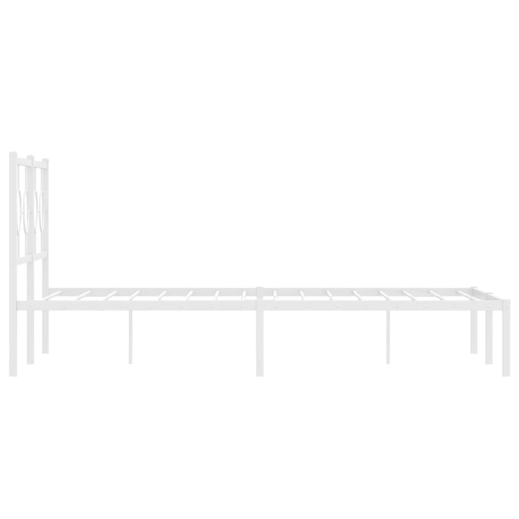 sengeramme med sengegavl 140x200 cm metal hvid