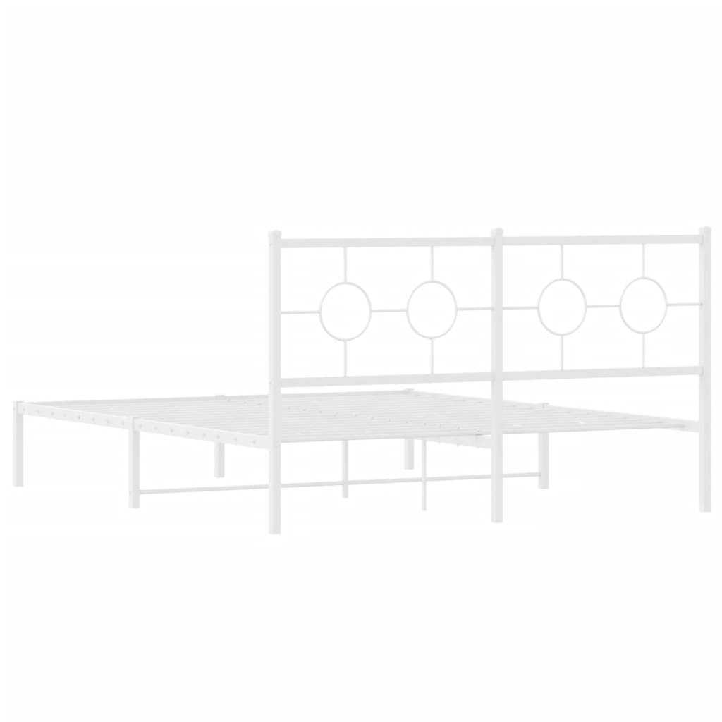 sengeramme med sengegavl 150x200 cm metal hvid