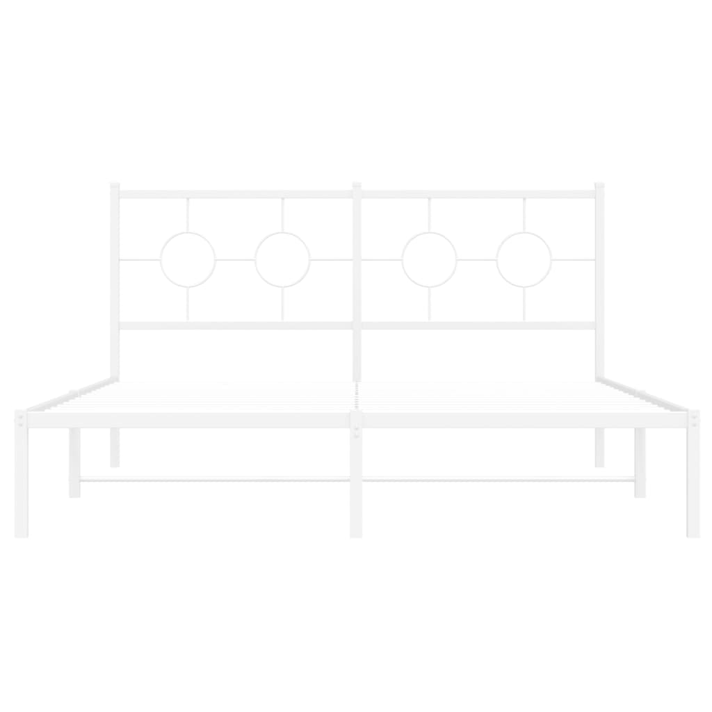 sengeramme med sengegavl 160x200 cm metal hvid