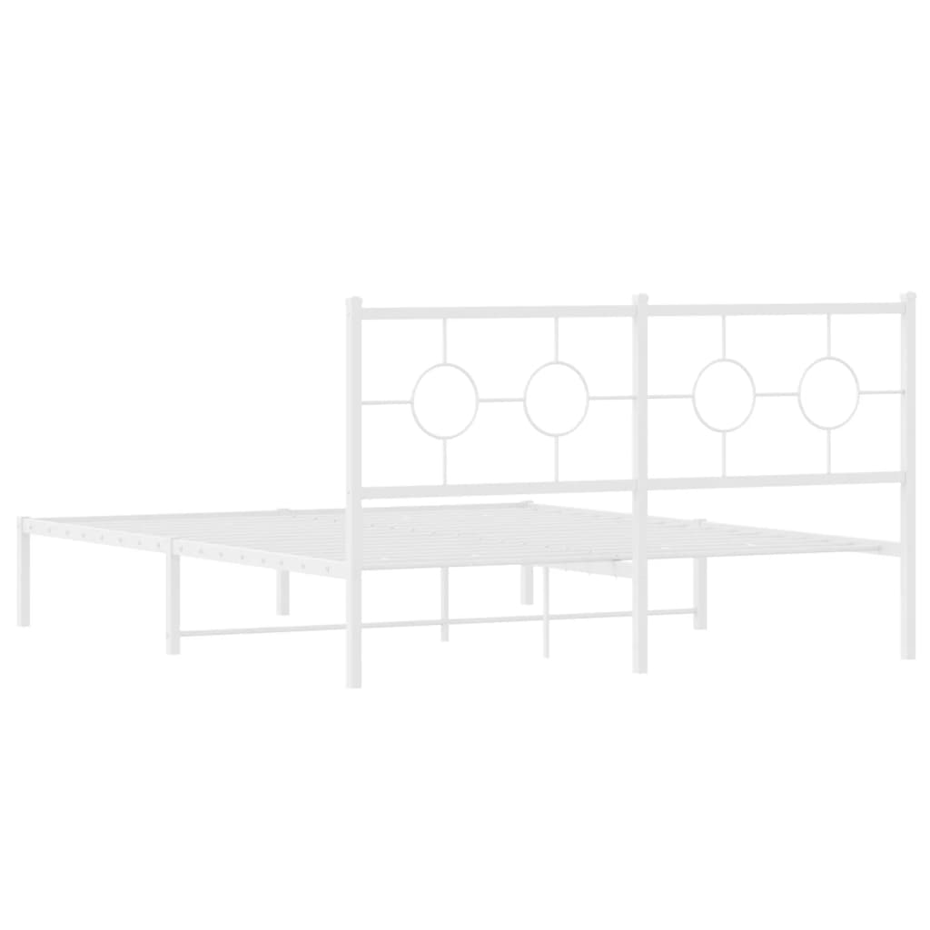 sengeramme med sengegavl 160x200 cm metal hvid