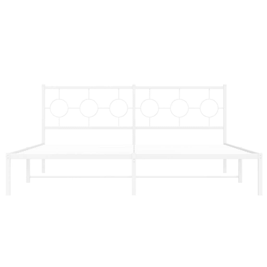 sengeramme med sengegavl 183x213 cm metal hvid