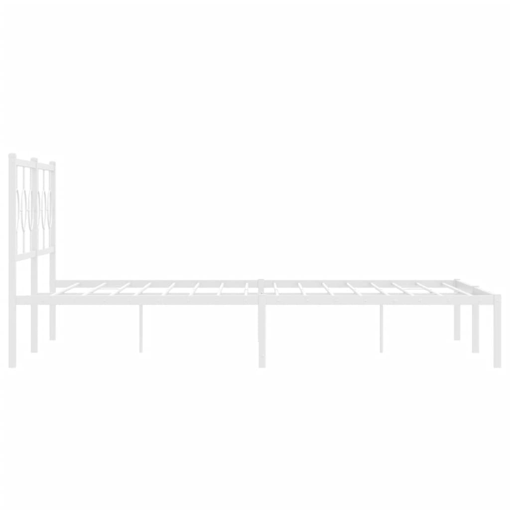 sengeramme med sengegavl 183x213 cm metal hvid