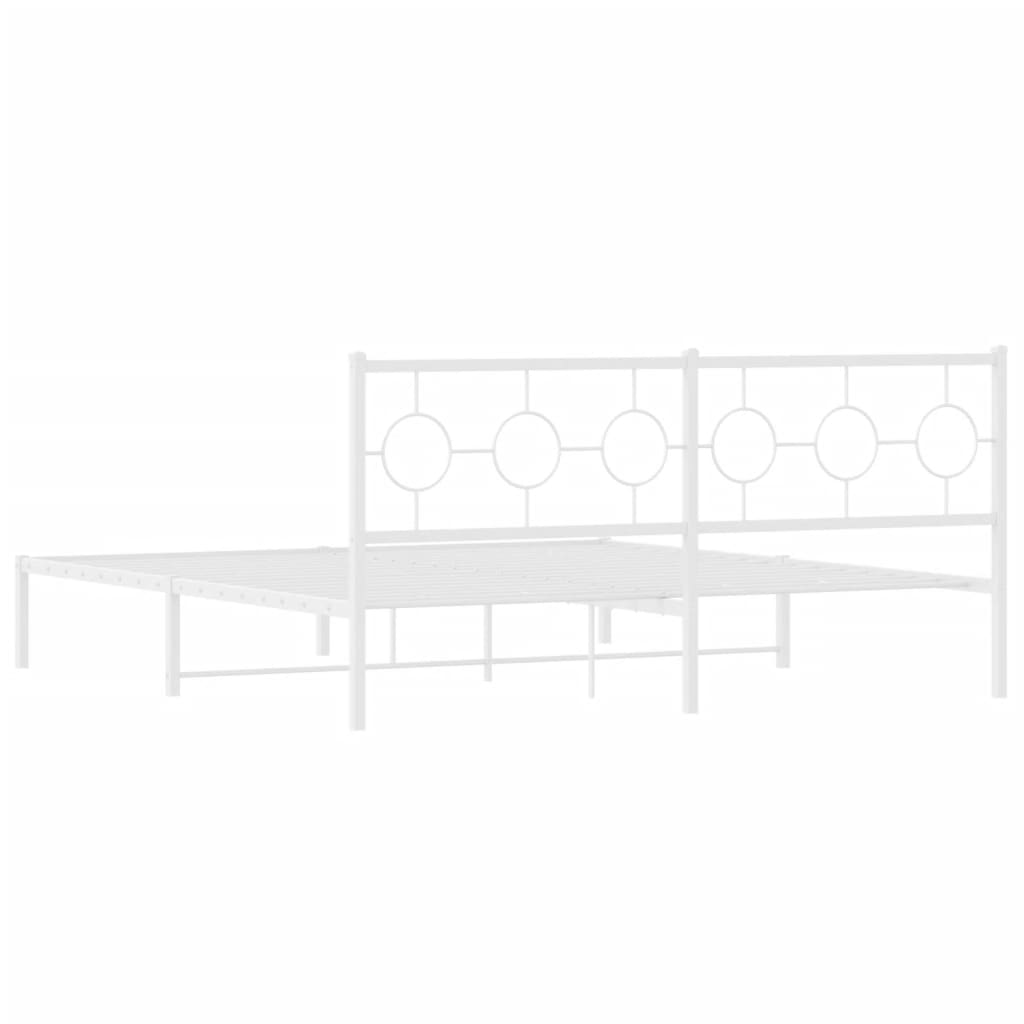 sengeramme med sengegavl 183x213 cm metal hvid