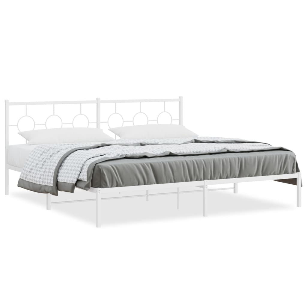 sengeramme med sengegavl 193x203 cm metal hvid