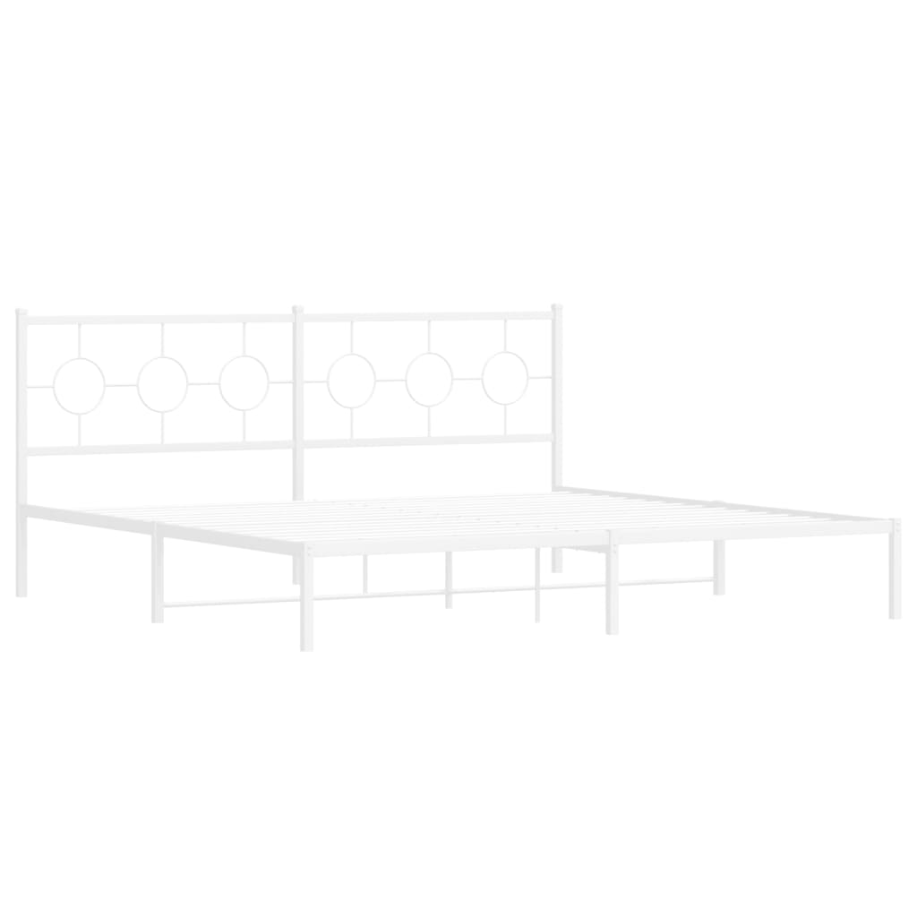 sengeramme med sengegavl 193x203 cm metal hvid
