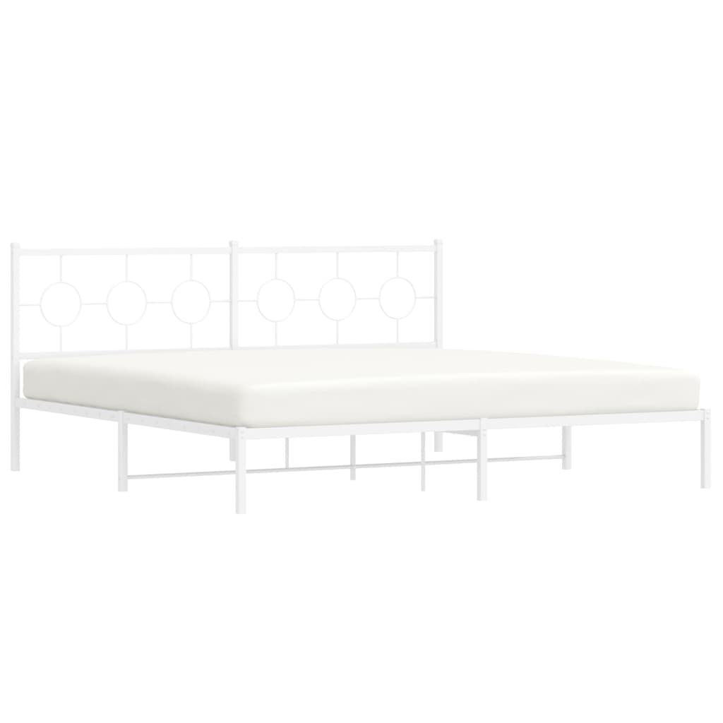 sengeramme med sengegavl 193x203 cm metal hvid