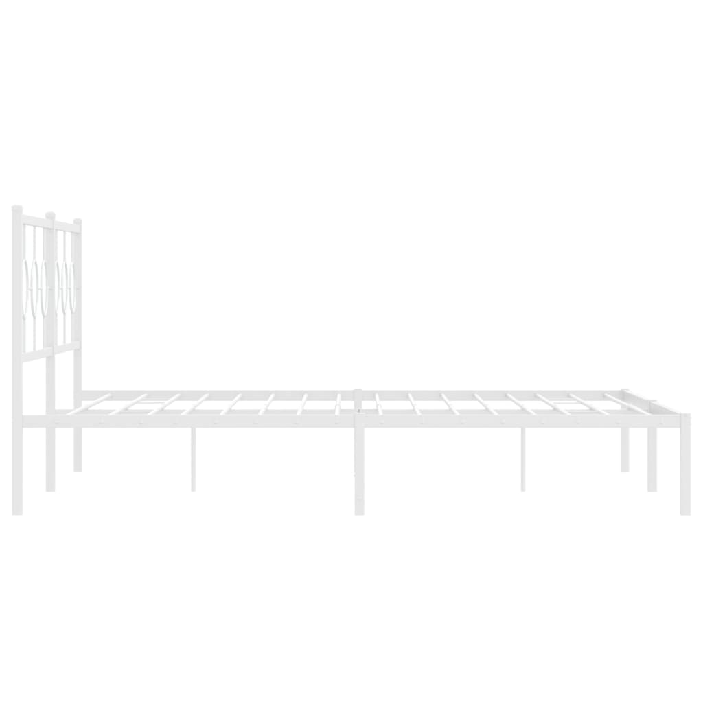 sengeramme med sengegavl 193x203 cm metal hvid