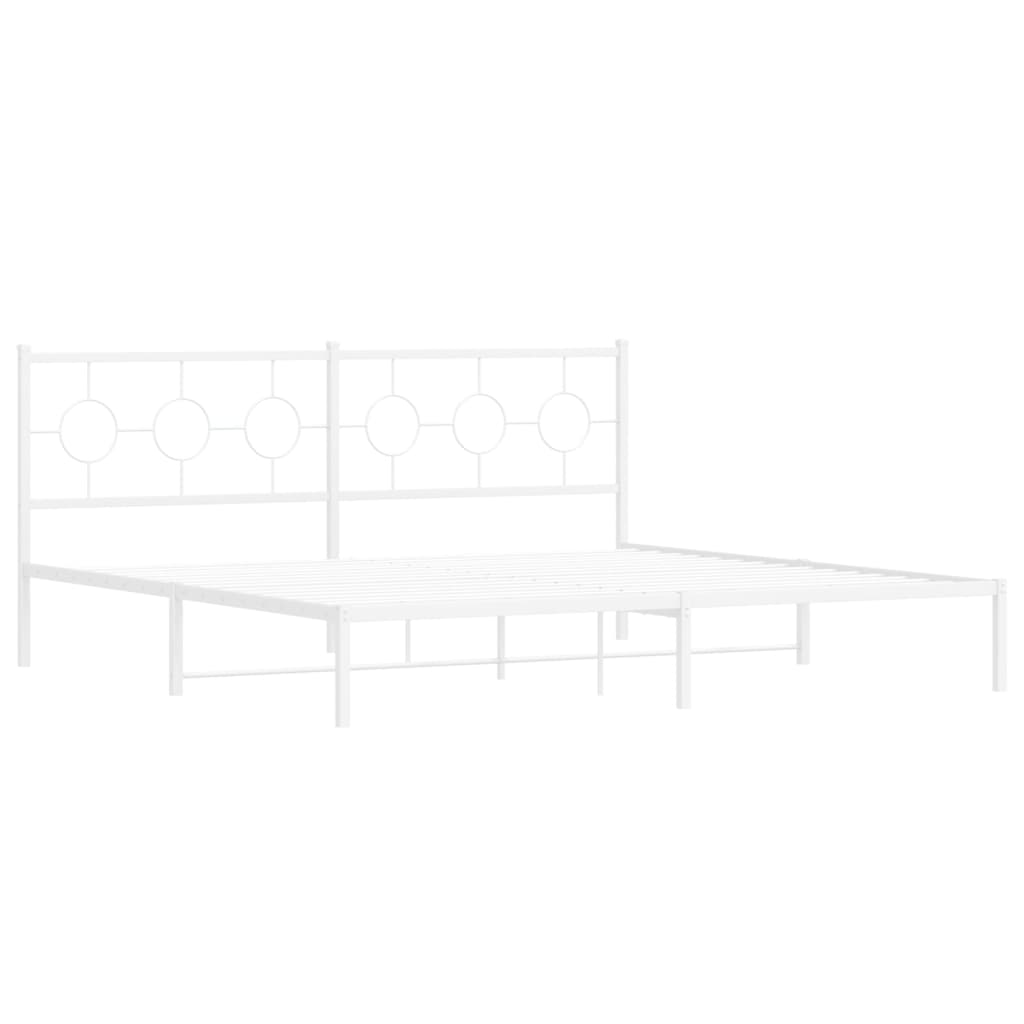 sengeramme med sengegavl 200x200 cm metal hvid