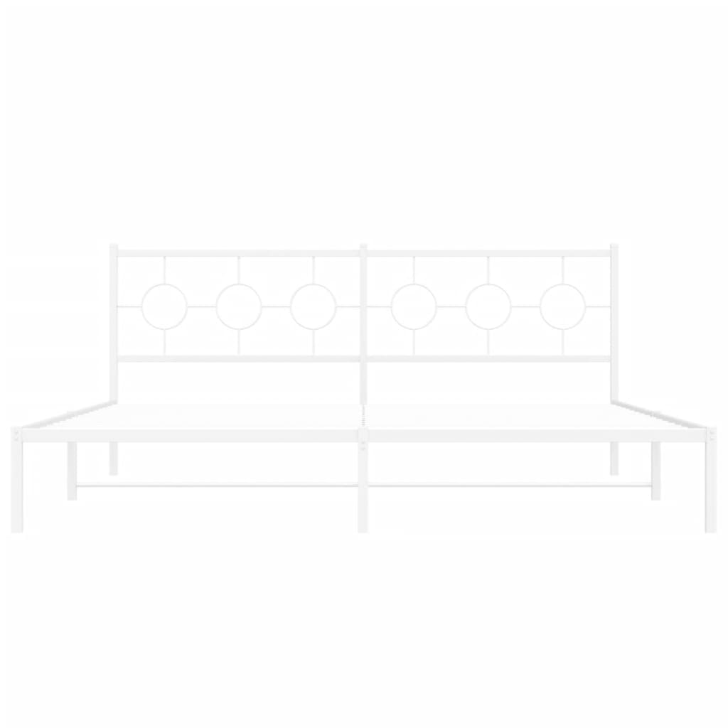 sengeramme med sengegavl 200x200 cm metal hvid