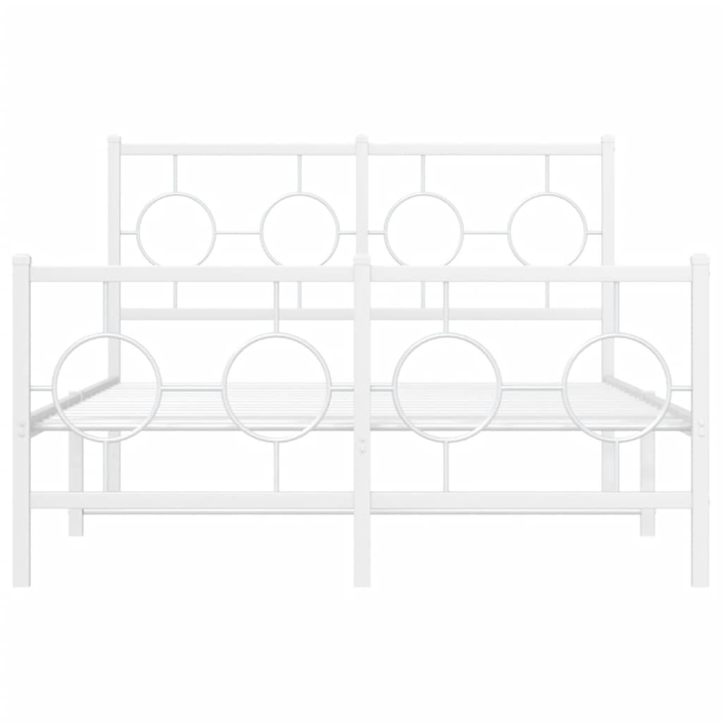 sengeramme med sengegavl og fodgærde 120x190 cm metal hvid