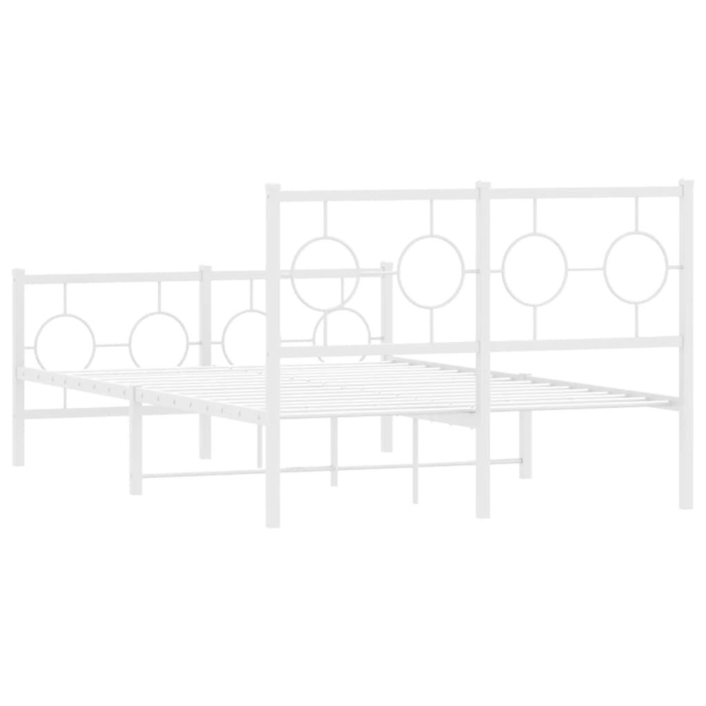 sengeramme med sengegavl og fodgærde 120x190 cm metal hvid