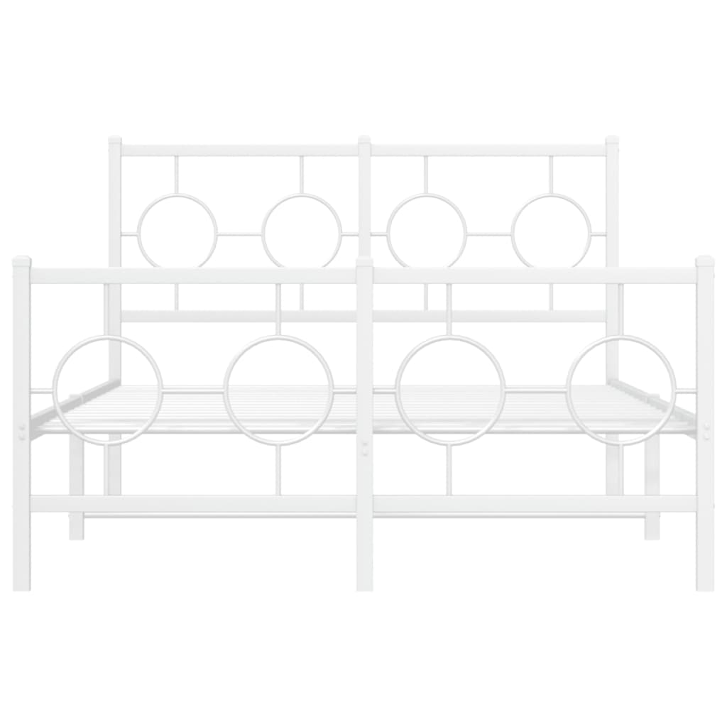 sengeramme med sengegavl og fodgærde 120x200 cm metal hvid