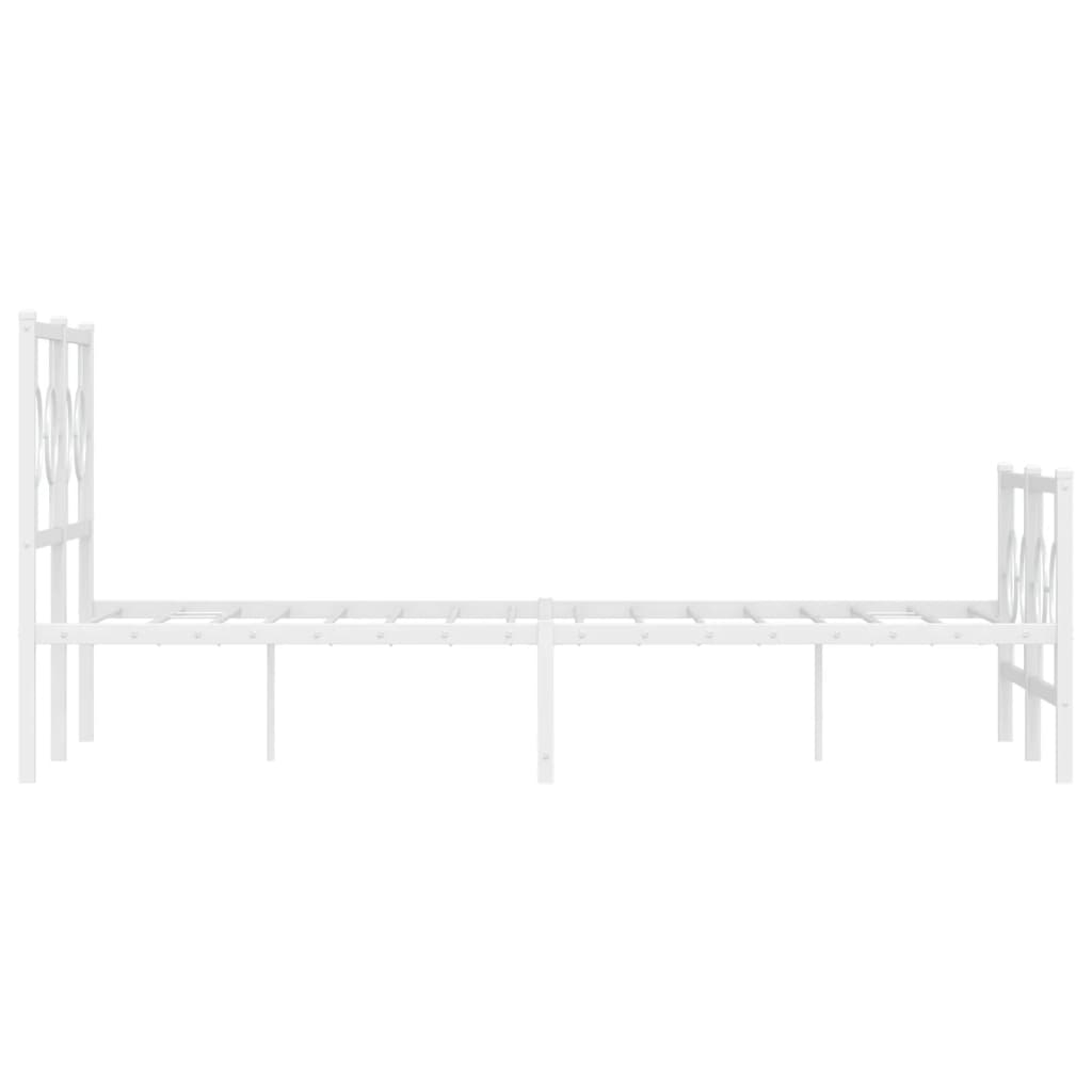 sengeramme med sengegavl og fodgærde 120x200 cm metal hvid