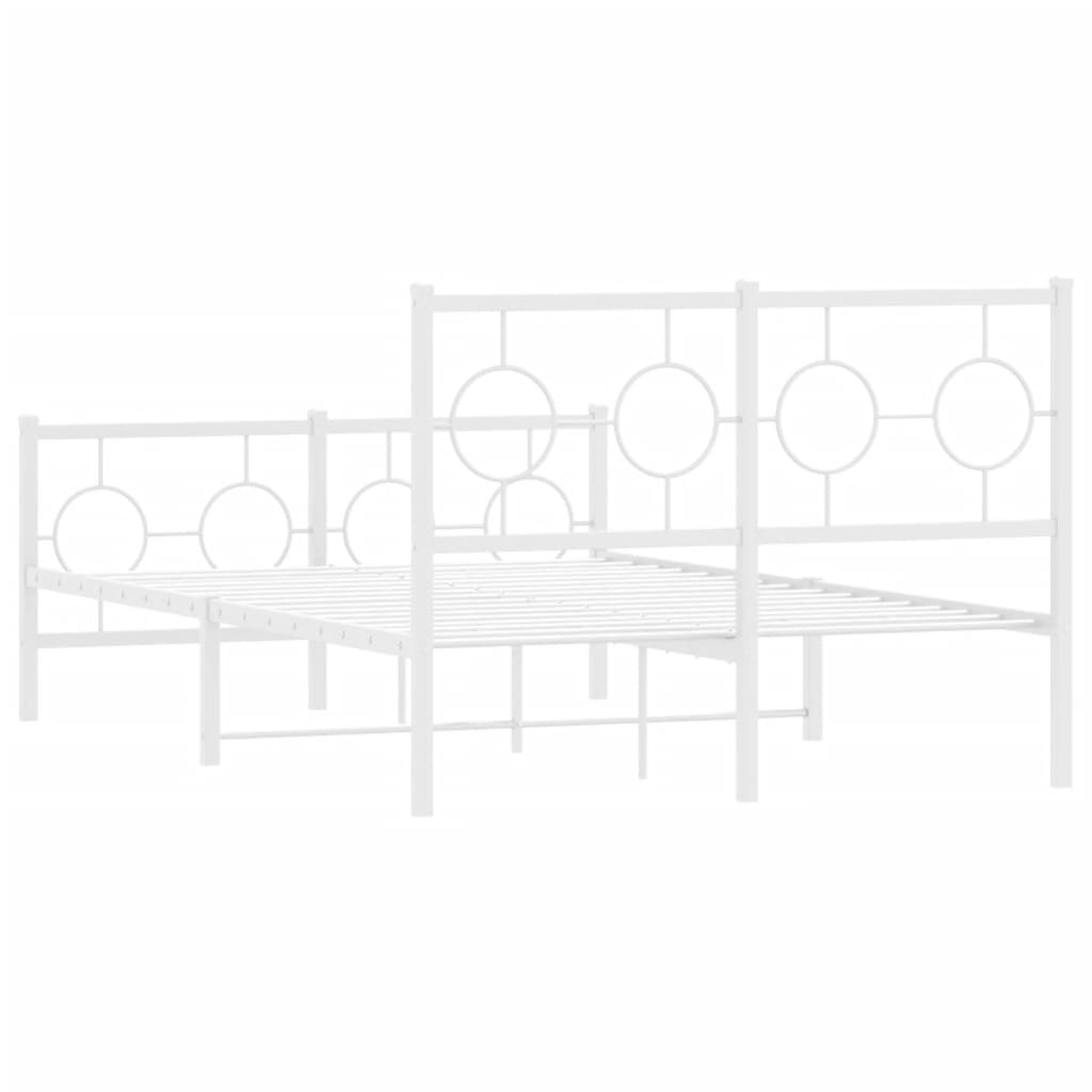 sengeramme med sengegavl og fodgærde 120x200 cm metal hvid