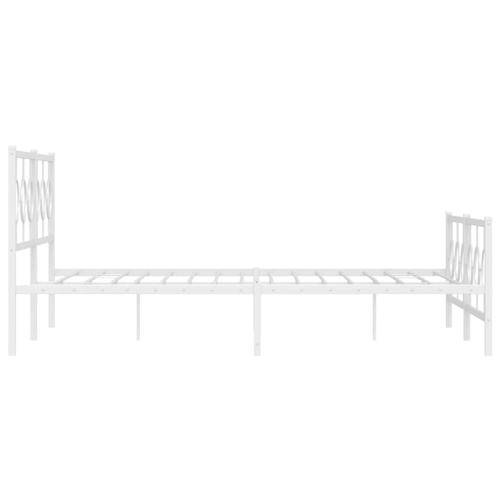 sengeramme med sengegavl og fodgærde 180x200 cm metal hvid