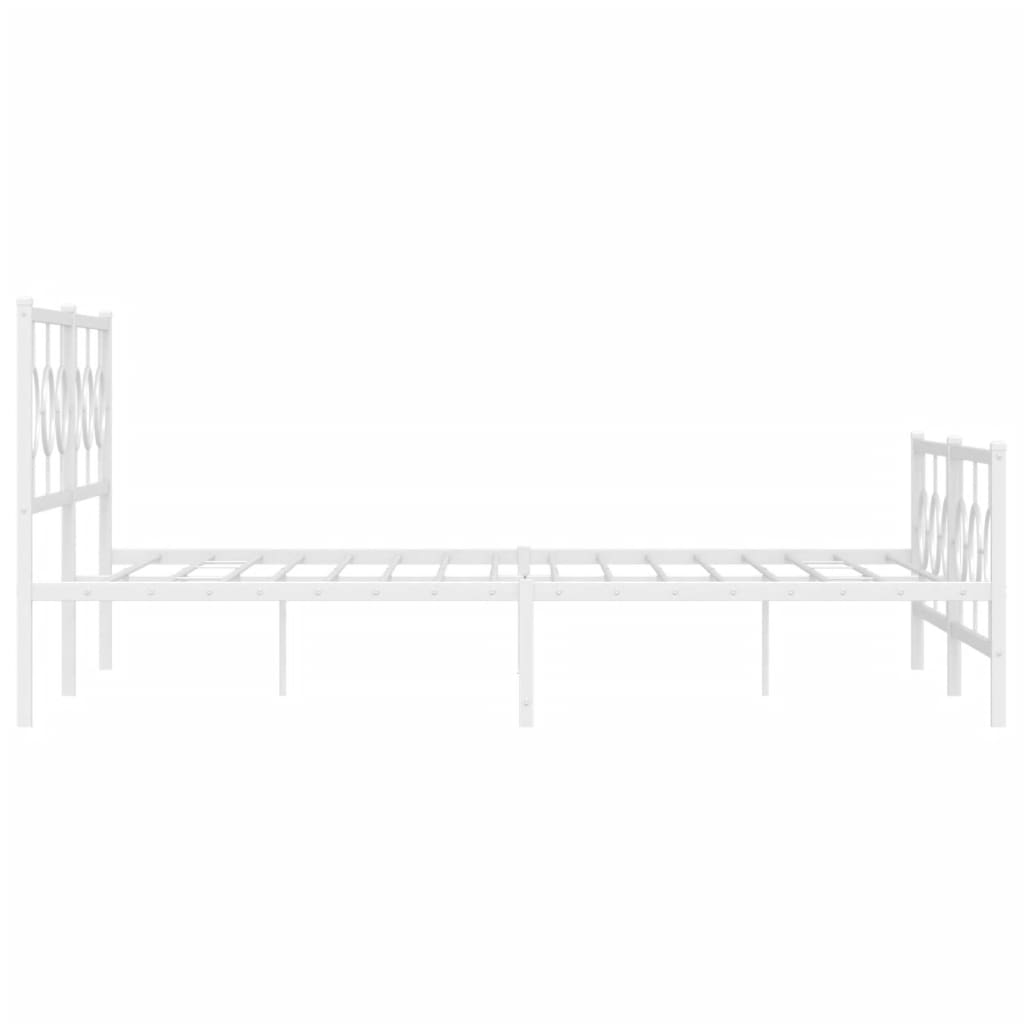 sengeramme med sengegavl og fodgærde 183x213 cm metal hvid