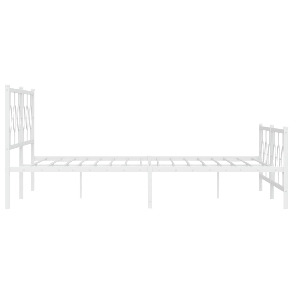 sengeramme med sengegavl og fodgærde 200x200 cm metal hvid